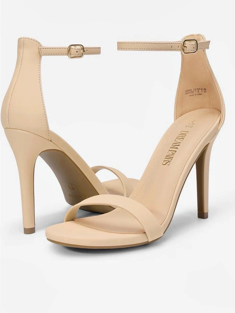 Stiletto Heel Ankle Strap Sandals Stiletto Heels in Nude-New, never worn